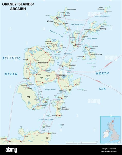 Detailed Road Map of Orkney Islands - Maphill