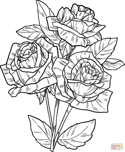 Detailed Rose Pages Coloring Pages