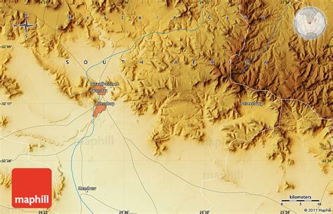 Detailed Terrain Map of Graaff-Reinet - Maphill