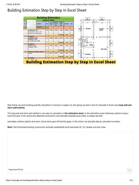 Detailed estimation of buildings pdf.  giving a lot of information wit...