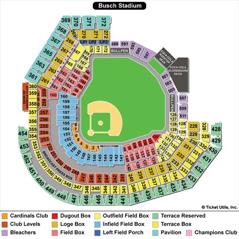 Seating chart for the St. Louis Cardinals and oth