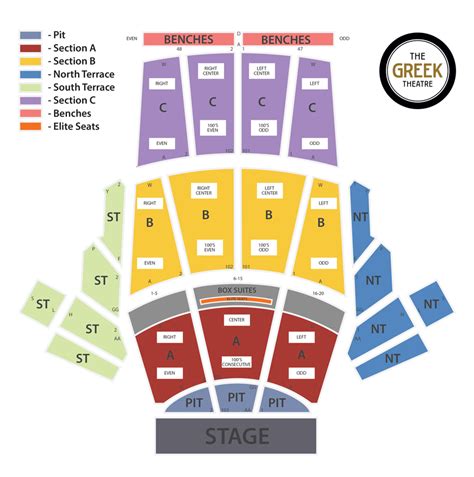 The final four rows at Greek Theatre in Los Angeles feature bleac