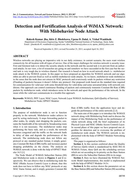 Detection And Fortification Analysis Of Wimax Network Manualzz