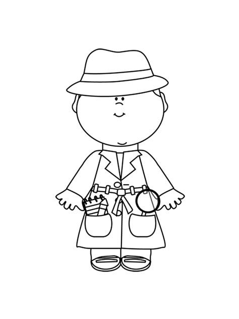 Detective Coloring Pages