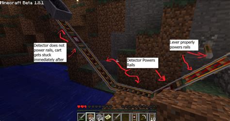  Detector Rail is a block added by Minecraft.It functions like a normal Rail, but will power nearby redstone, when a Minecart passes over it. If a Redstone Comparator is placed next to it, the strength of the redstone signal emitted depends on the charge of the Minecart's storage (e.g. how many stacks are filled in a Minecart with Chest): The more items it contains, the further the redstone ... . 