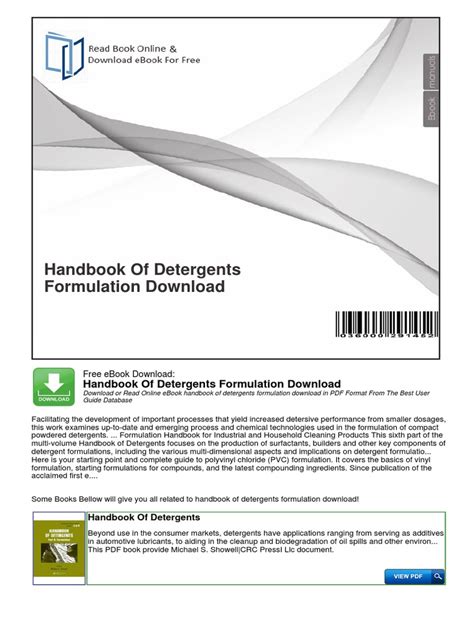 Detergent formulation book pdf.  The fourth and latest installment of th...