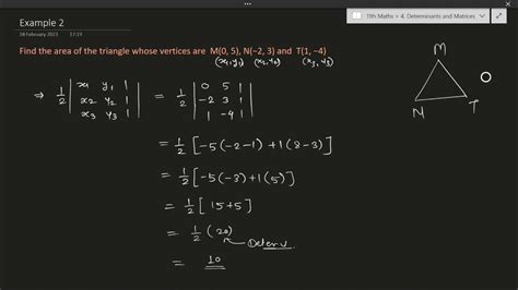 Determinant Expansion of Determinant Area of triangle