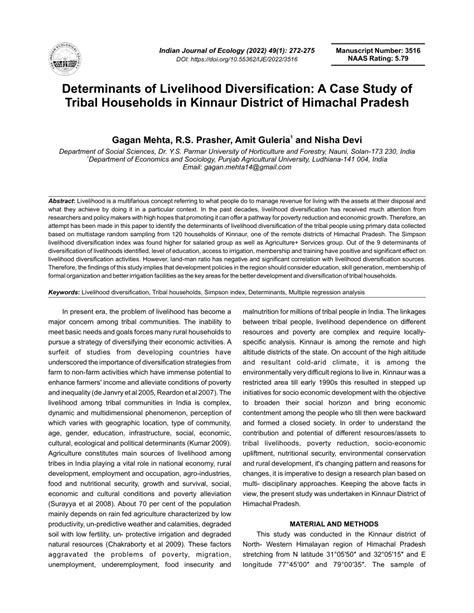 Determinants of livelihood diversification pdf.  Therefore, this study will...