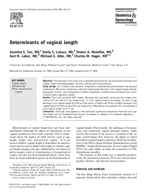 Determinants of vaginal length - PubMed