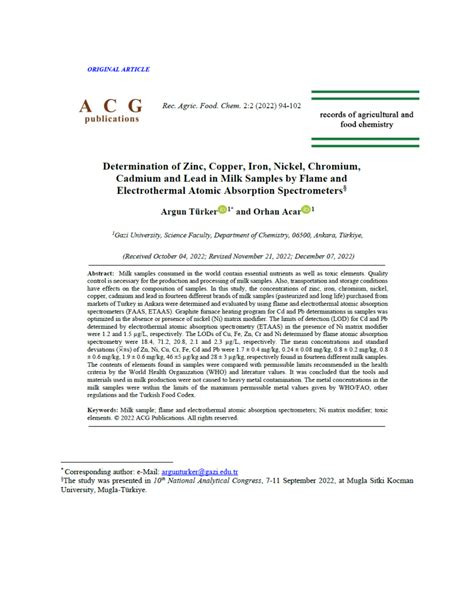 Determination of Cadmium and Zinc in Fertilizer Samples …