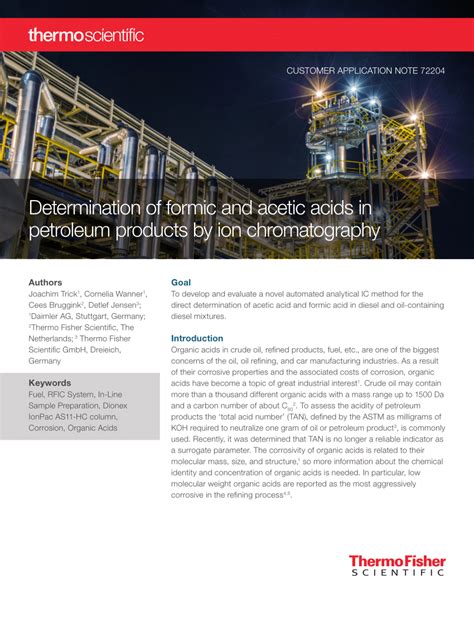 Determination of Formic and Acetic Acids in Petroleum …