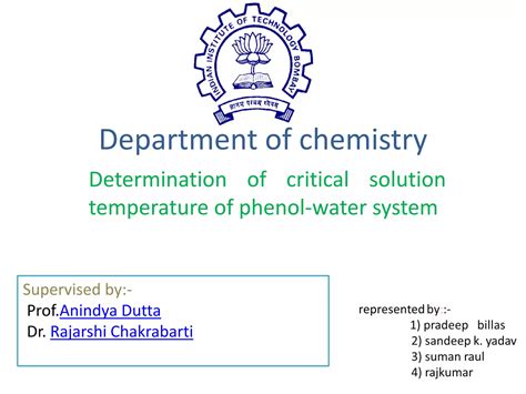 Determination of critical solution temperature of phenol …