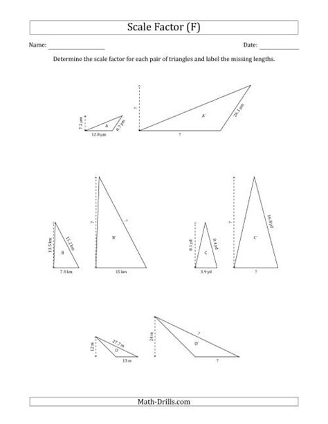 Determine the Scale Factor Between Two Triangles and Determine the