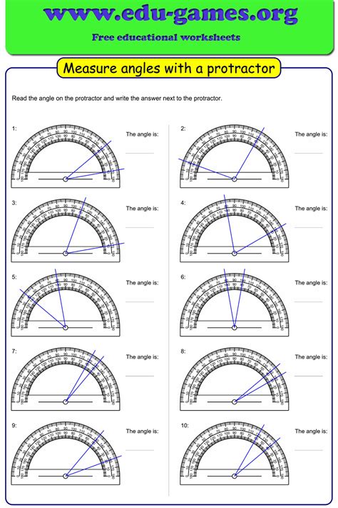 Determining Angles With Protractors Angles Worksheet With Answers