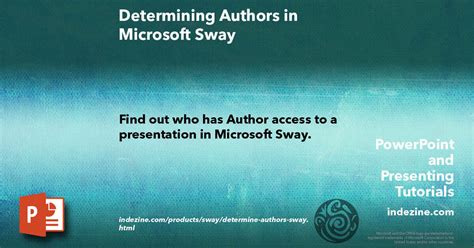 Determining Authors in Microsoft Sway - indezine.com