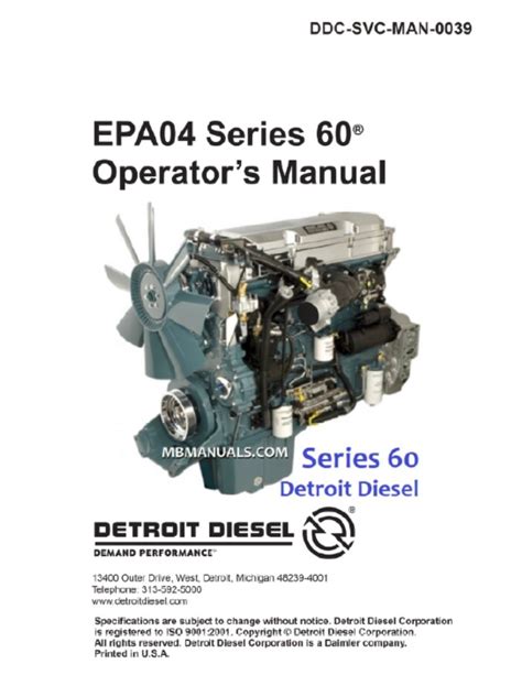Detroit 14 litre series 60 manual. - Ford escort 55 van workshop manual.