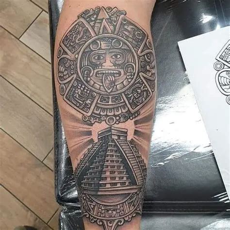 Aztec Tattoo Designs. Aztec tattoos were a form of ritualistic art for ancient Aztecs in Central America and Mexico that were used to honor gods, separate tribes, and show warrior prowess. These tattoos come in a lot of designs and styles. 7. The Azure Fist. Source: chrisdixontattoo. 