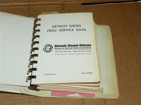 Detroit diesel field service data manual. - Caja manual del convertidor rca códigos.