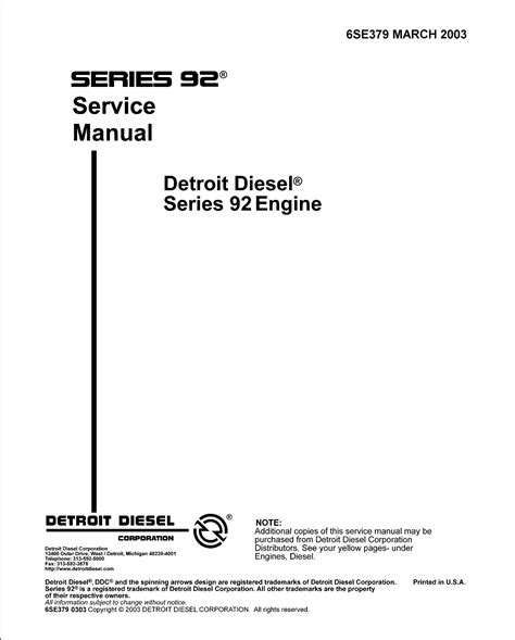 Detroit diesel series 92 service manual. - Daihatsu feroza f300 reparaturanleitung download herunterladen.