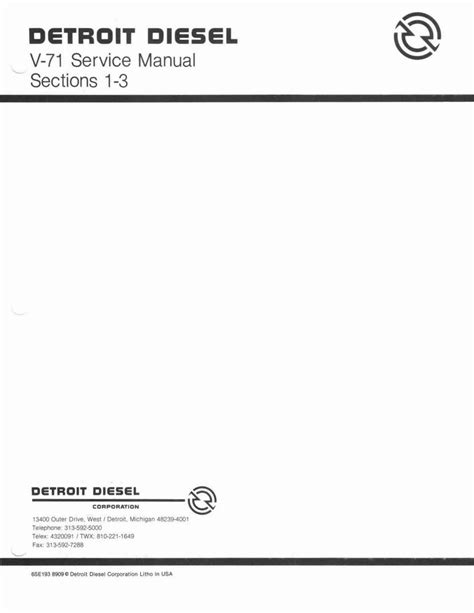 Detroit diesel v 71series workshop manual. - Minn kota e drive electric motor manual.