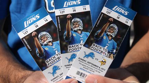 Detroit lions season tickets. Season Tickets. Single Game Tickets. Suites & Premium Hospitality. Group Tickets. Lions Loyal Members. Seating Guide. Digital Ticketing. Ford Field Stadium Events. Detroit Lions Season Tickets: The … 
