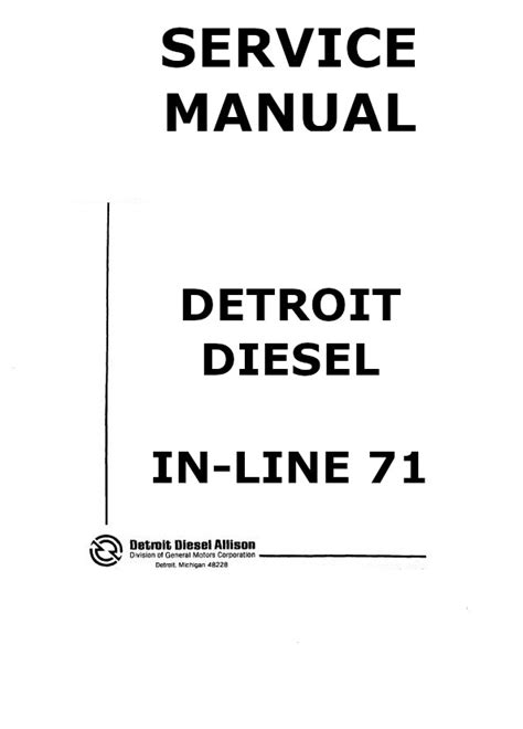Detroit marine diesel service manual 6 71. - Virksomhedsundersøgelse i skælskørområdet den 2. juni 1970.