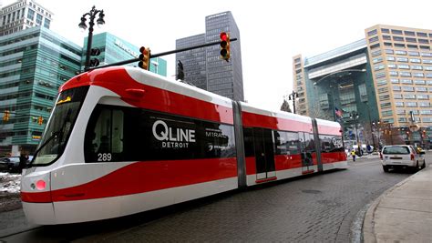 Detroit qline. The QLINE's 3.3 mile route runs on Woodward Ave. with 12 stops serving neighborhoods such as New Center, North End, Midtown and Downtown Detroit. Visit our How to Ride section to read our complete Rider 101. 