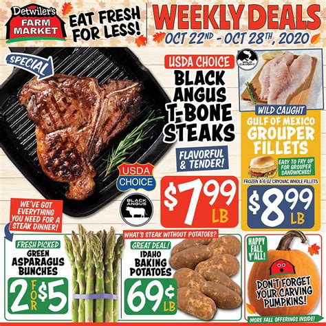 June 29, 2017 ·. DETWILER'S WEEKLY SPECIALS FLYER 6/30-7/6: Washington Cherries, St. Louis Ribs, Sweet Plums & Nectarines and of course Shrimp! Let us know in the comments below what you are most excited to buy this week. And as always SHARE this with a friend who's never tried us yet!. 