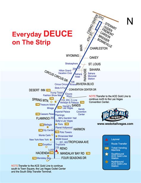 Deuce bus las vegas route. Hi everyone, can someone give me a link to a website for the route that the deuce bus goes, and possibly a price for a ride or a day pass. Only 2 more sleeps, can't wait. Las Vegas. Las Vegas Tourism ... Deuce bus route - Las Vegas Forum. United States ; Nevada (NV) Las Vegas ; Las Vegas Travel Forum; Search. Browse all 310,045 Las … 