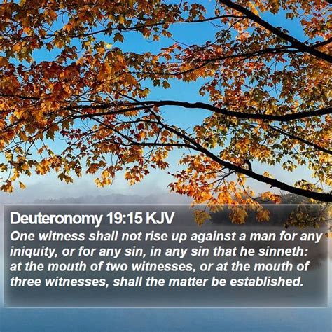 Deuteronomy 19:15 ESV - “A single witness shall… Biblia