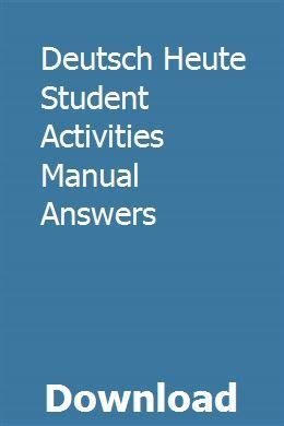 Deutsch heute student activities manual answers. - Stanley garage door opener manual model 3000.