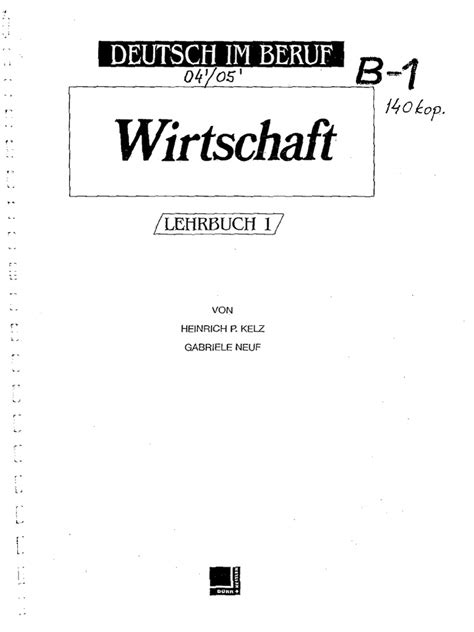 Deutsch im beruf wirtschaft lehrbuch 1. - Bestimmung der isotopenverteilung in markierten verbindungen.
