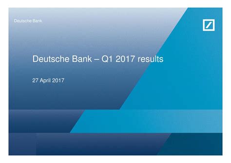 Deutsche Bank: Q1 Earnings Snapshot
