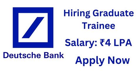 Deutsche Bank Is Hiring Graduate Trainee Apply Now!