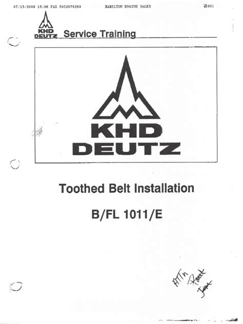 Deutz 1011f timing marks.  If the checks are within specification, rem...
