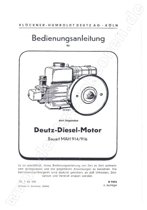 Deutz 914 dieselmotor service reparatur werkstatt handbuch download. - História e tradições da cidade de são paulo..
