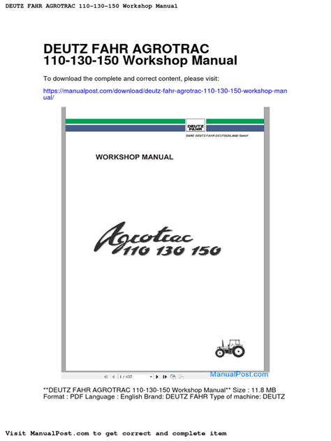 Deutz fahr agrotrac 110 130 150 tractor workshop service repair manual. - Voice dialogue in everyday life a do it yourself manual.