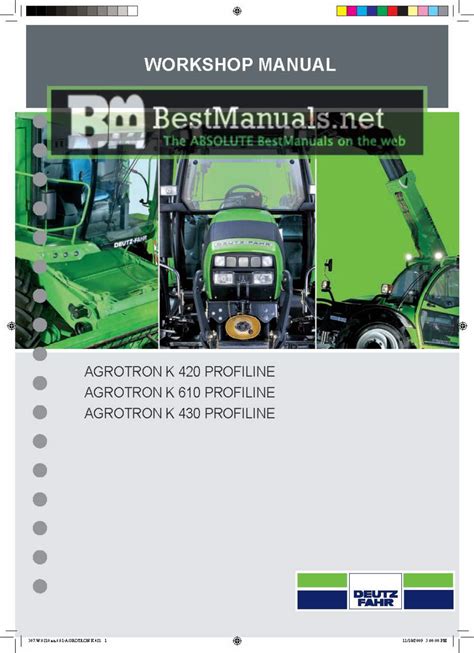 Deutz fahr agrotron k 420 430 610 profiline tractor workshop service repair manual download. - 15 302 controllo programmatore manuale remoto.