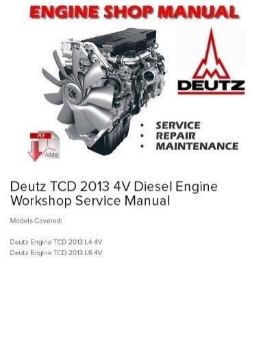Deutz tcd 2013 4v diesel engine workshop service manual. - Manuali di riparazione auto chilton gratuiti.