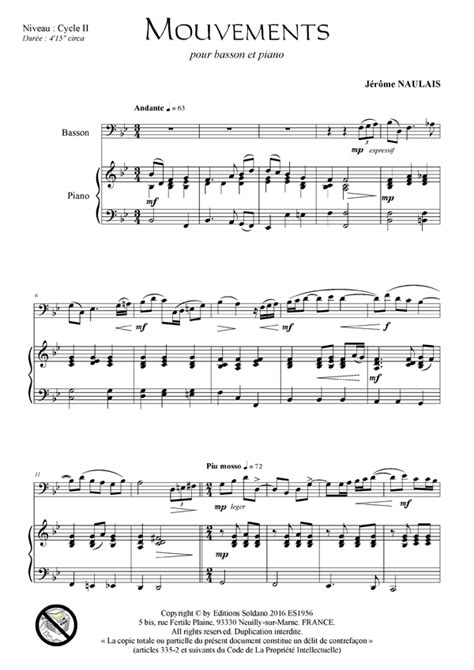 Deux mouvements, pour basson et piano. - 1999 daewoo nubira owners manual original.
