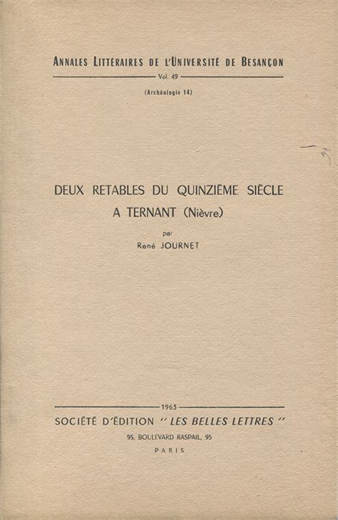 Deux retables du quinzième siècle à ternant (nièvre). - Managerial economics and organizational architecture 5th edition solution manual.