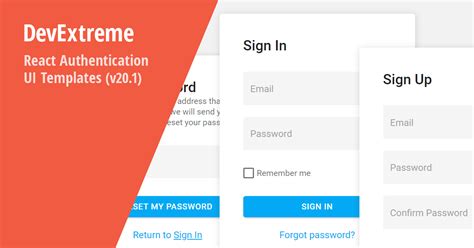 DevExtreme React Application Template Authentication UI (v20.1)