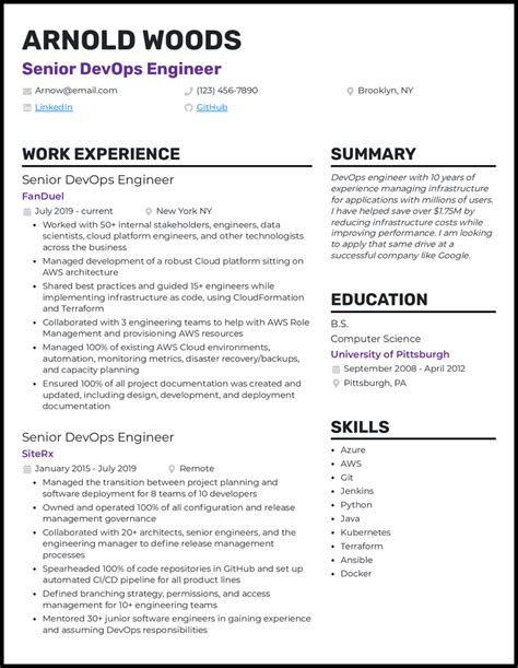 DevOps Engineer Resume