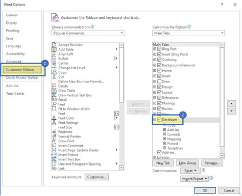 Developer Tab in Microsoft Word WordFields