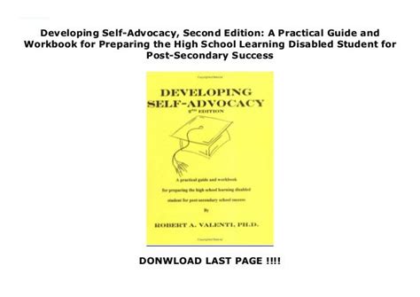 Developing self advocacysecond edition a practical guide and workbook for preparing the high school learning. - Rationelle diagnostik in der inneren medizin.