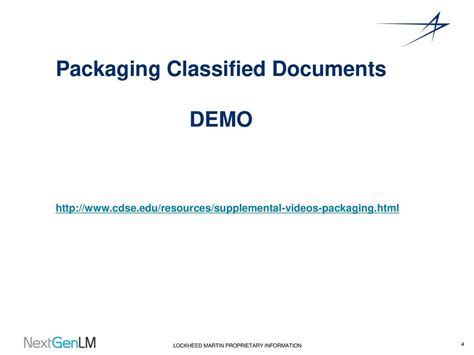 Development Center Documents Packaging Classified Dss For