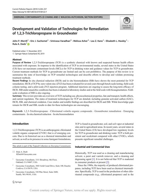 Development and Validation of Technologies for Remediation of …