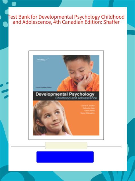 Developmental Psychology 4th Canadian Edition