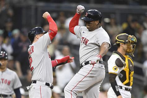 Devers homers twice, drives in 4 as Red Sox beat staggering Padres 6-1