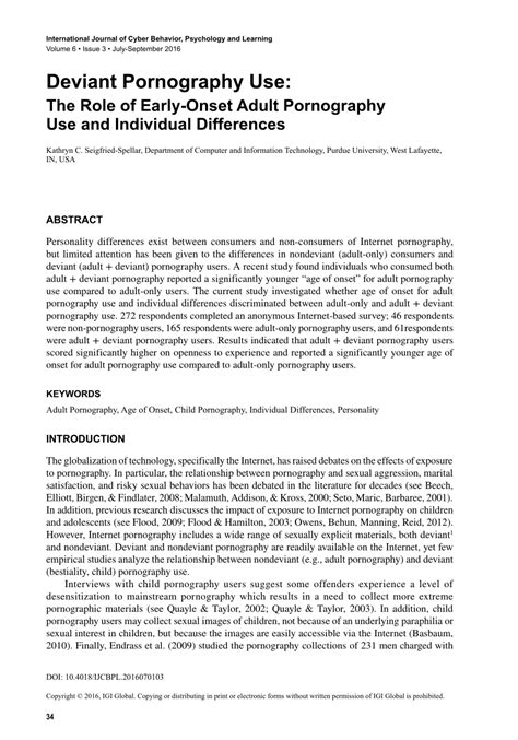 With regards to the reviews conducted on the topic of deviance, the main topics of interest are specific forms of offline deviance, namely, drug use, alcohol abuse, violence, dating violence, sexual aggression, deviant sexual fantasies, illicit sexual behaviors, sexual deviance, ritualistic child abuse, pornography exposure, self-injury, etc.